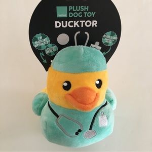 NEW Dog Toy Plush “Ducktor” Duck Doctor w/ Squeaker Machine Washable | FuzzYard